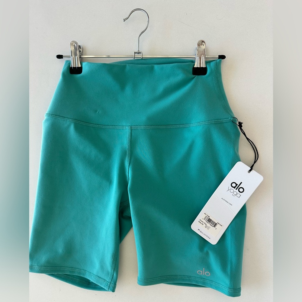 ALO Yoga Blue Bike Shorts High Waist Performance